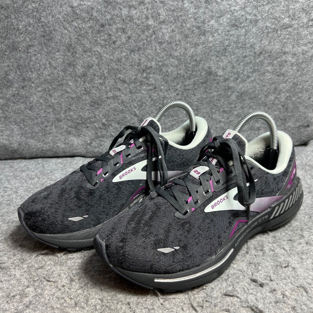 Brooks Adrenaline GTS 23 Womens Running Shoes Black Purple Grey Size 9.5